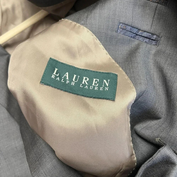 Lauren Ralph Lauren Men 52 Gray Brown Blazer Single Breasted Notch Lapel Pocket - Picture 2 of 10